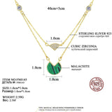 925 Sterling Silver&Malachite Pendant Necklace for Anniversary