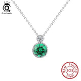 Crystal Pendant Necklace 925 Sterling Silver Female Jewelry