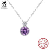 Crystal Pendant Necklace 925 Sterling Silver Female Jewelry