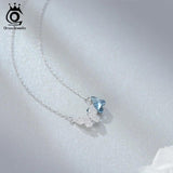 Butterfly Crystal Pendant Necklace 925 Sterling Silver Wedding Jewelry