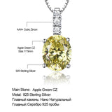 925 Silver CZ Gemstone Pendant Necklace Women Fine Jewelry