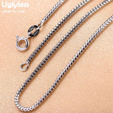 Unisex Silver Chains Necklace 1.6MM Solid 925 Silver Jewelry Accessory