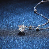D Moissanite Pendant Starry S925 Sterling Silver Necklace PT950 Plated