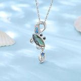 Eudora Crab Necklace Abalone Shell Pendant Zircon Party Gift
