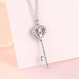 925 Silver Multicolor Key Pendant Necklace for Women