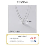 925 Silver Zircon Double Chain Choker Necklace Women Hiphop Jewelry