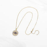 Enamel Evil Eye Necklace 925 Sterling Silver CZ Stone Pendant