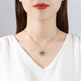 Enamel Evil Eye Necklace 925 Sterling Silver CZ Stone Pendant