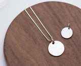 Real.925 Sterling Silver Round Coin Necklace Pendant