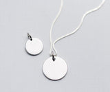 Real.925 Sterling Silver Round Coin Necklace Pendant