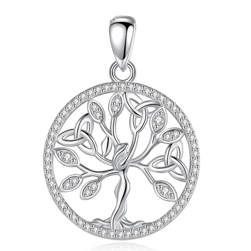 Eudora Tree of Life Necklace 925 Sterling Silver Zircon Pendant Jewelry
