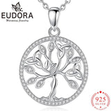 Eudora Tree of Life Necklace 925 Sterling Silver Zircon Pendant Jewelry