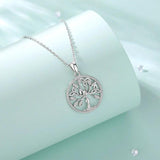 Eudora Tree of Life Necklace 925 Sterling Silver Zircon Pendant Jewelry