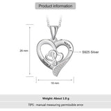 JewelOra Personalized 925 Silver Heart Necklace with 2 Engraving Names