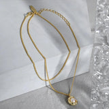 925 Silver Pearl Shell Pendant Long Chain Necklace for Women
