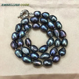 Dark Peacock Baroque Irregular Freshwater Pearl Choker Necklace