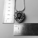 Winged Heart Crystal Pendant Necklace 925 Sterling Silver