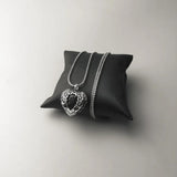 Winged Heart Crystal Pendant Necklace 925 Sterling Silver