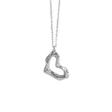925 Silver Geometric Heart Pendant Necklace Chain Fine Jewelry