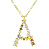 Kikichicc 925 Silver Letter A Crystal Necklace