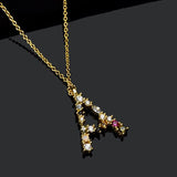 Kikichicc 925 Silver Letter A Crystal Necklace
