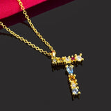 Kikichicc 925 Silver Letter A Crystal Necklace