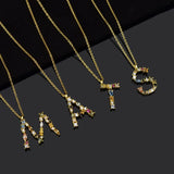 Kikichicc 925 Silver Letter A Crystal Necklace