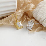 925 Silver Zircon Geometric Chain Necklace