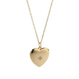 925 Sterling Silver Heart Necklace Zircon Pendant Women Jewelry