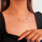 Colorful 925 Silver Necklace Colored Zircon Pendant Choker