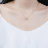 925 Silver Shell Pearl Sunflower Pendant Necklace Romantic Jewelry