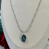 Electroplated 925 Silver Aquamarine Pendant Necklace