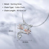 925 Silver Cat Pendant Rose Choker Zircon Necklace