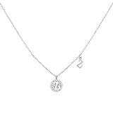 925 Silver Lucky Letters Necklace Zircon Pendant Jewelry Gift