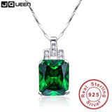 Emerald Necklace 6.95ct Pendant Vintage Silver 925 Sterling Chain Jewelry