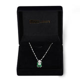 Emerald Necklace 6.95ct Pendant Vintage Silver 925 Sterling Chain Jewelry