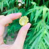 Natural Amber Necklace Pendant Flower Gemstone Women High Jewelry