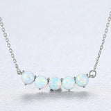 925 Silver Cross Opal Necklace for Women