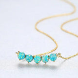 925 Silver Cross Opal Necklace for Women