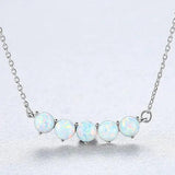 925 Silver Cross Opal Necklace for Women
