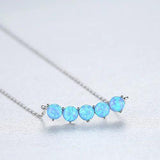 925 Silver Cross Opal Necklace for Women