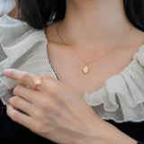 Geometric Pendant Necklace 925 Silver Chain Fine Jewelry