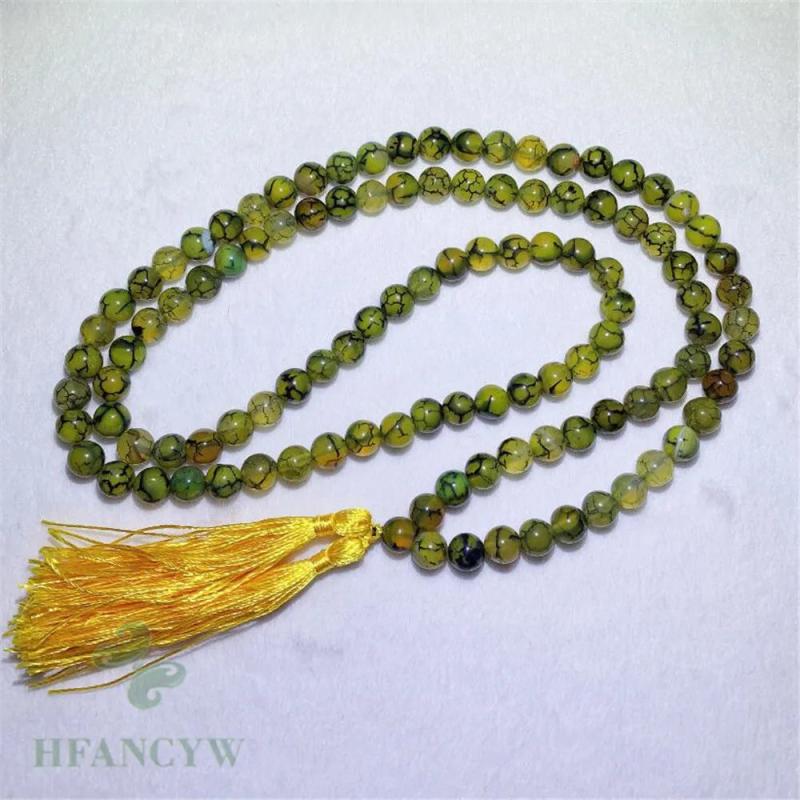 8mm Dragon Adate 108 Beads Tassel Lucky Classic Chakra Wristband