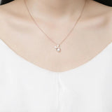 925 Silver Bunny Shell Pearl Pendant Necklace for Women