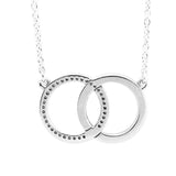 925 Silver Circle Necklace with CZ Party Gift