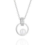 925 Silver Natural Pearl Pendant Necklace Engagement Jewelry