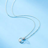 925 Silver Natural Pearl Pendant Necklace Engagement Jewelry