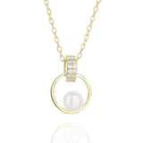 925 Silver Natural Pearl Pendant Necklace Engagement Jewelry