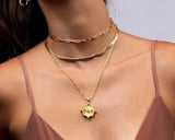 925 Sterling Silver Coin Necklace Geometric Round Shape Paper Clip Chain