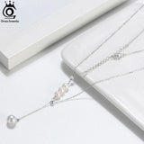 Baroque Pearl Necklace w/ Sterling Silver Pendant